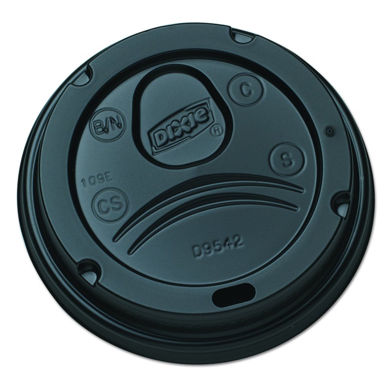 Georgia-Pacific Dixie 10-16 Oz. Dome Hot Coffee Cup Lids by GP PRO (Georgia-Pacific), Black, D9542B, 1,000 Count (100 Lids Per Sleeve, 10 Sleeves Per Case), Large - Image 1